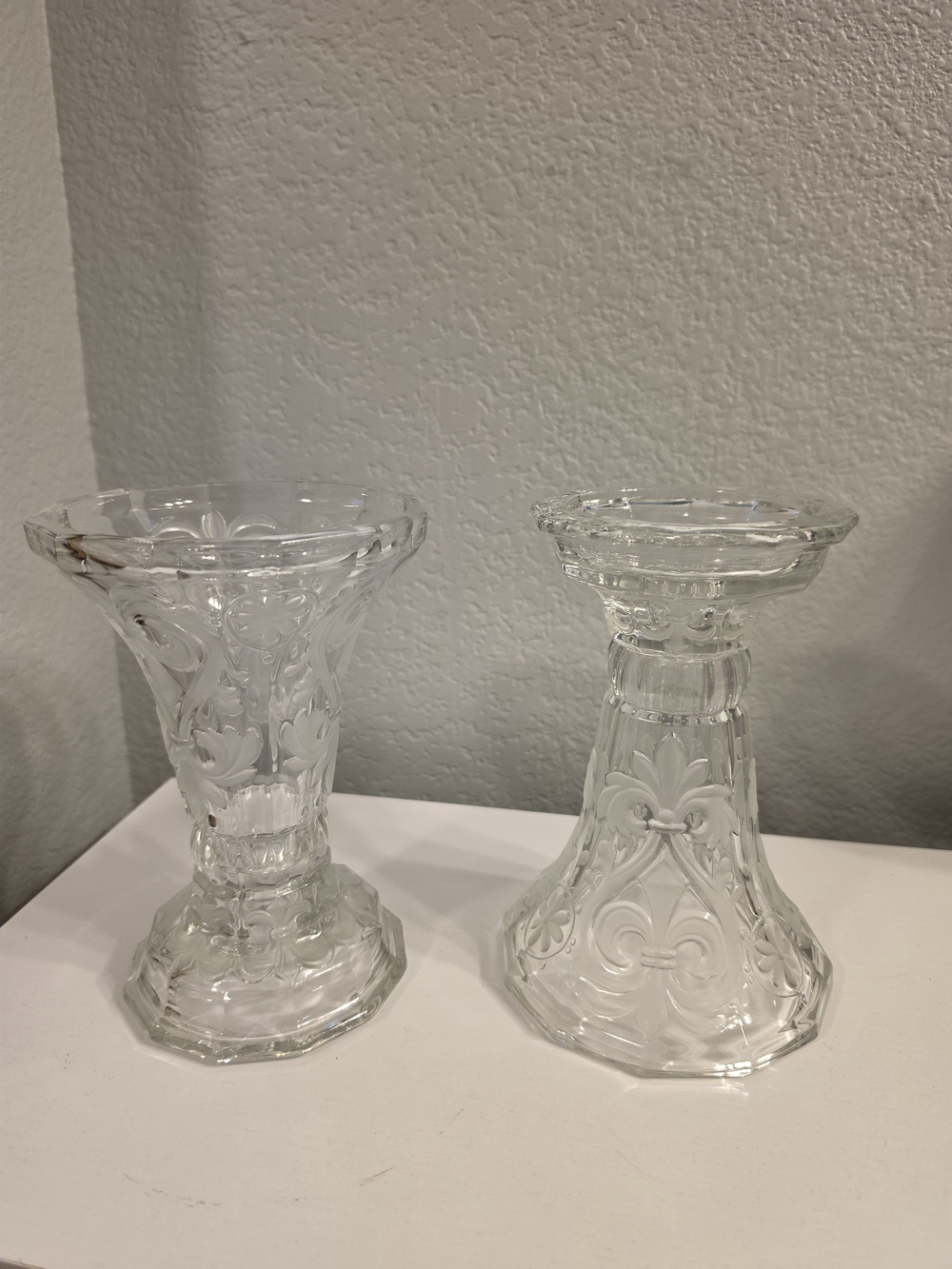Vintage 5th Avenue Crystal Reversible Vase/Candle Holders - Set of 2